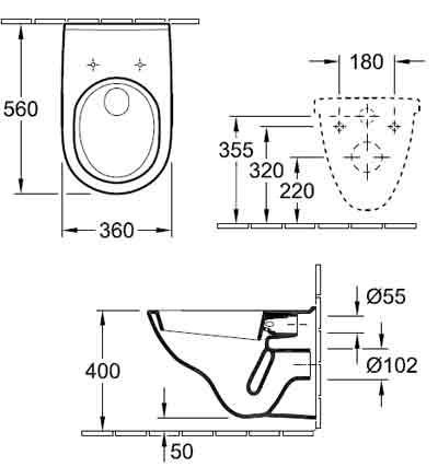 Комплект инсталляция Geberit Duofix + унитаз Villeroy&Boch O.Novo + крышка 