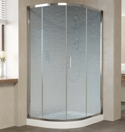 Душевой уголок Vegas Glass ZS-F 110*90 08 02 профиль глянцевый хром, стекло шиншилла фото 1