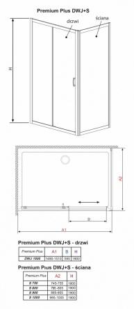 Душевой уголок Radaway Premium Plus DWJ+S 150 прозрачное стекло фото 10