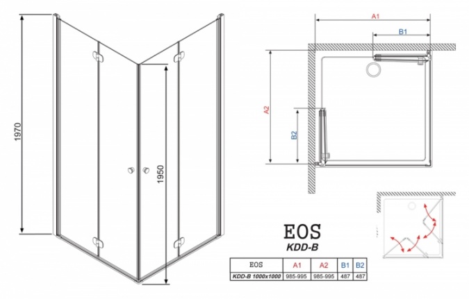 Душевой уголок Radaway EOS KDD-B 100x100 интимато фото 7