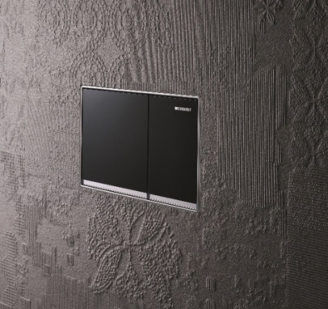 Кнопка смыва Geberit Omega 60 черное стекло фото 2