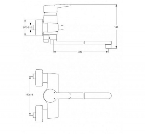 Смеситель для ванны Ideal Standard Connect Blue излив 32 см фото 2