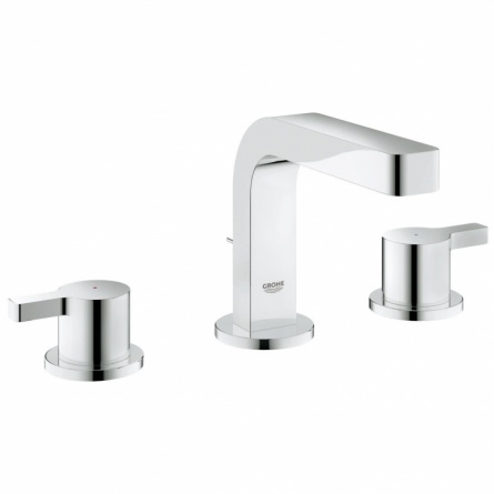 Смеситель для раковины Grohe Lineare на 3 отверстия с донным клапаном и низким изливом фото 1