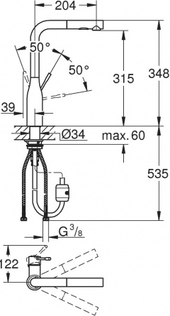 Смеситель Grohe Essence New 30270DL0 для кухонной мойки фото 3