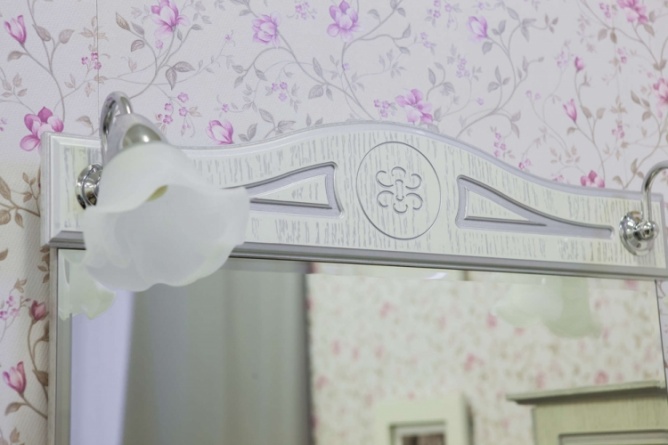 Зеркало Sanflor Адель 65 белое, патина серебро фото 4