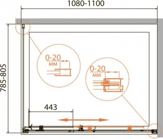 Душевой уголок Cezares Relax AHF-1-110/80-P-Bi стекло punto фото 4