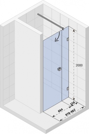 Душевая дверь в нишу Riho Scandic Mistral M102 100 см, L фото 3