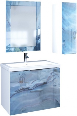 Мебель для ванной Marka One Liriya 75П blue marble фото 2