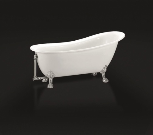 Акриловая ванна BelBagno BB06-1550-CRM ножки хром фото 2