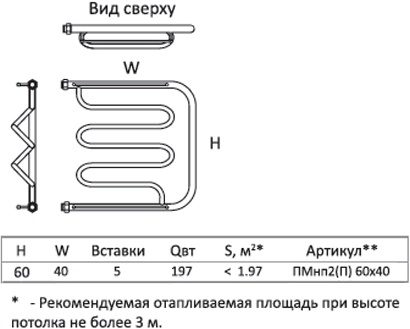 Полотенцесушитель водяной Тругор ПМ нп тип 2П 60x40 фото 3