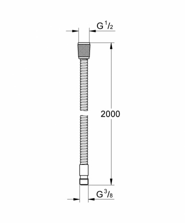 Душевой шланг Grohe Relexaflex для бортика ванны, 2000 мм фото 2