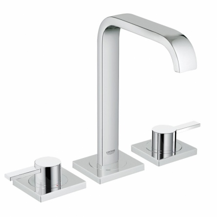 Смеситель для раковины Grohe Allure с донным клапаном и длинными рукоятками на 3 отверстия фото 1