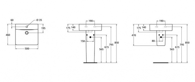 Раковина Ideal Standard Connect Cube  (50 см) фото 5