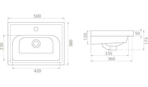 Мебельная раковина Smile CeraStyle Frame 50 фото 3