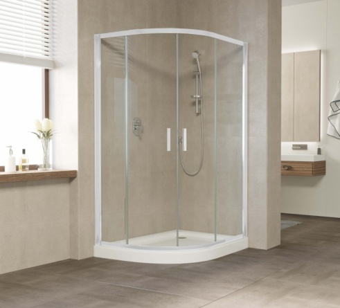 Душевой уголок Vegas Glass ZS-F 120*90 01 01 профиль белый, стекло прозрачное фото 2