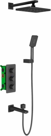 Душевой комплект Timo Petruma SX-5149/03SM черный, С ВНУТРЕННЕЙ ЧАСТЬЮ фото 1