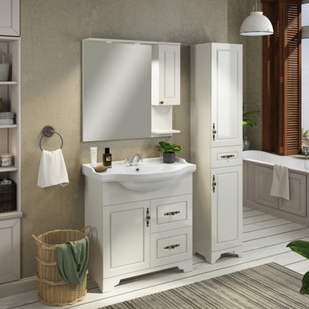 Мебель для ванной Comforty Севилья 85 слоновая кость фото 1