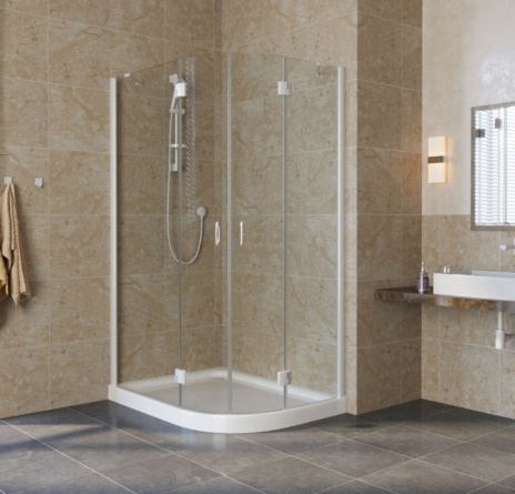 Душевой уголок Vegas Glass AFS-F Lux 110*90 01 01 L профиль белый, стекло прозрачное фото 2