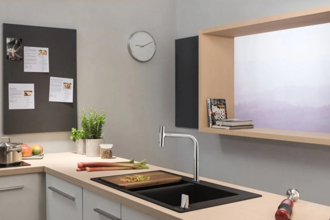 Смеситель Hansgrohe Metris Select 73818000 для кухонной мойки фото 2