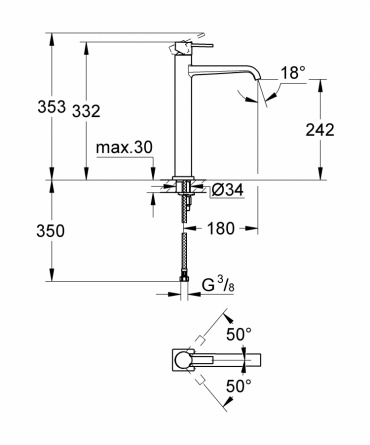 Смеситель для раковины Grohe Allure, свободностоящий фото 2