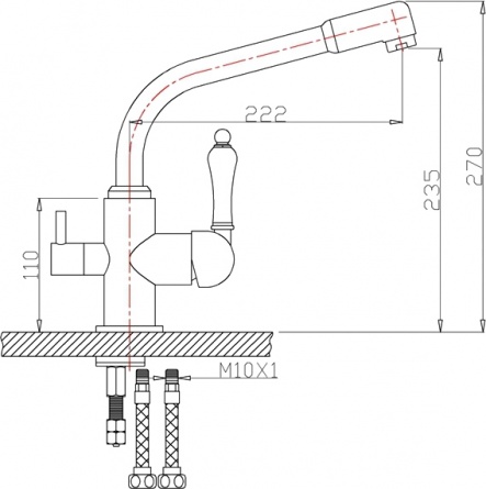 Смеситель Zorg Sanitary Clean Water ZR 319 YF-33 BR для кухонной мойки фото 2