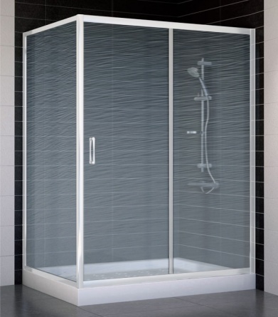 Душевой уголок Vegas Glass ZP+ZPV 140*90 01 02 стекло шиншилла, 140x90 фото 1