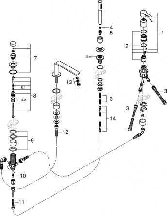 Смеситель Grohe Lineare 19577DC1 на борт ванны фото 3