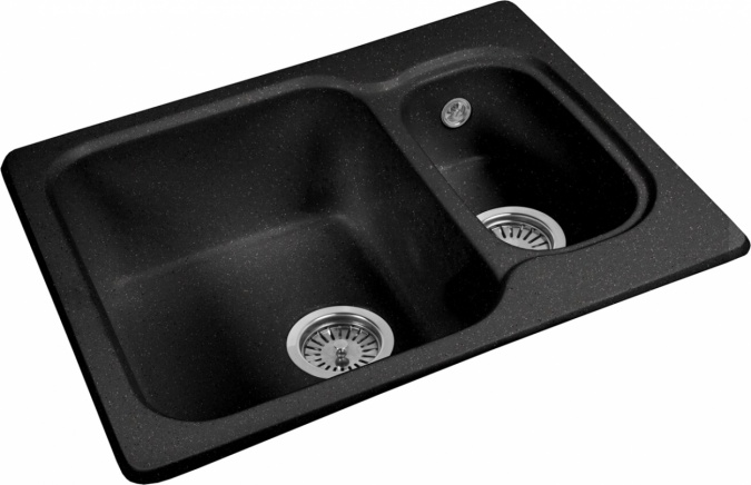 Мойка кухонная AquaGranitEx M-09 черная фото 2