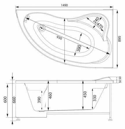 Акриловая ванна Aquanet Atlanta 150x90 R фото 7
