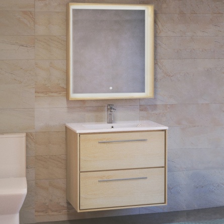 Мебель для ванной Raval Frame 75 дуб сонома, подвесная фото 2