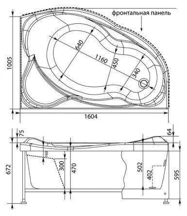 Акриловая ванна Aquanet Jamaica 160x100 R фото 10