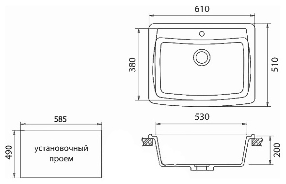 Мойка кухонная GranFest Standart GF-S605 серый фото 3