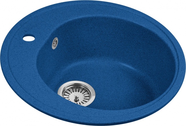Мойка кухонная AquaGranitEx M-08 синяя фото 2