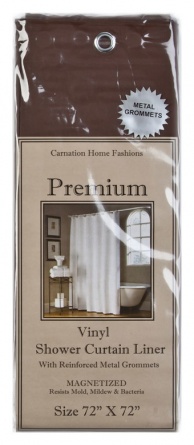 Штора для ванной Carnation Home Fashions Premium 4 Gauge Brown защитная фото 2