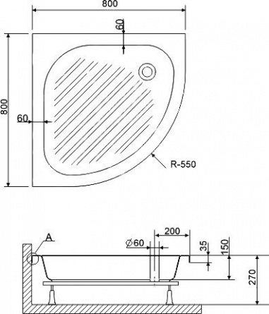 Поддон для душа RGW B/CL-S-A 16180488-51-A 80x80 фото 2