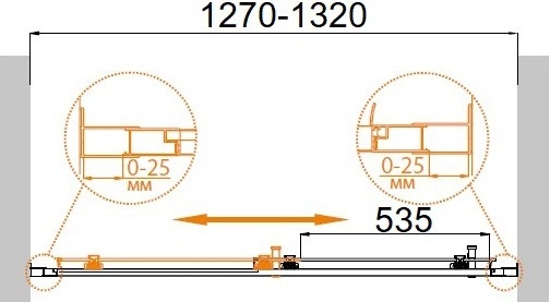 Душевая дверь в нишу Cezares Molveno BF 1 130 C Cr IV фото 3