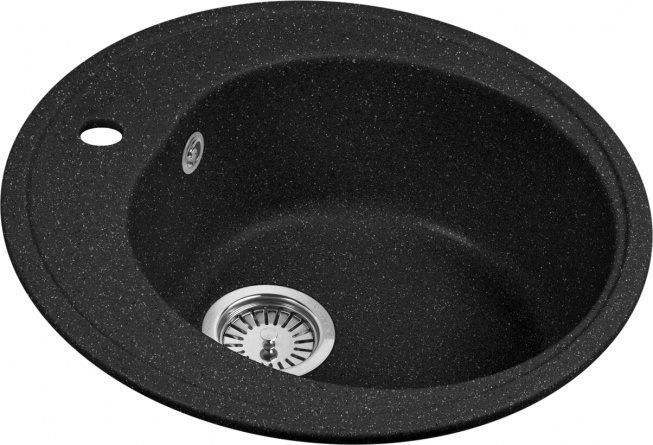 Мойка кухонная AquaGranitEx M-08 черная фото 2