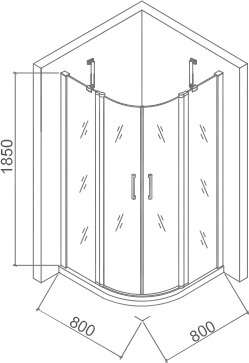 Душевой уголок Good Door Pandora R-80-T-CH фото 3