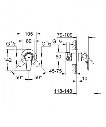 Гигиенический душ Grohe BauClassic 124902 со смесителем фото 2
