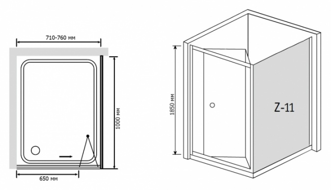Душевой уголок RGW Classic CL-41 (710-760)x1000x1850 стекло чистое фото 3