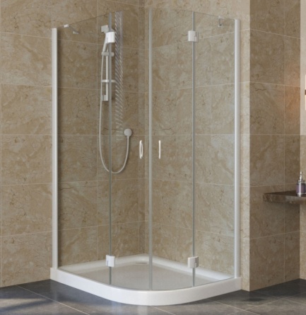 Душевой уголок Vegas Glass AFS-F Lux 110*100 01 01 L профиль белый, стекло прозрачное фото 1