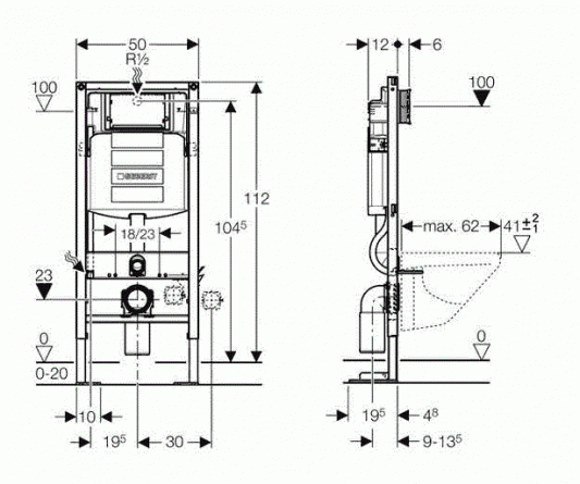 Система инсталляции для унитазов Geberit Duofix UP320 фото 2