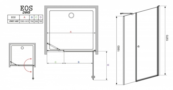 Душевая дверь в нишу Radaway EOS DWS 140 R фото 4