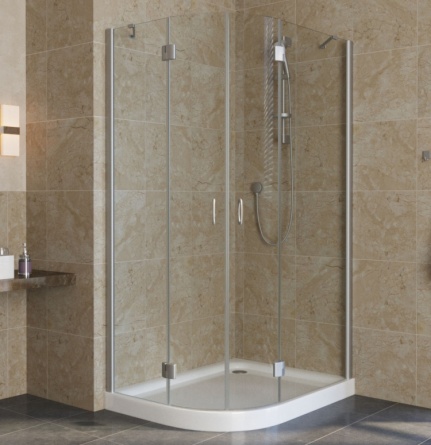 Душевой уголок Vegas Glass AFS-F Lux 100*80 07 01 R профиль матовый хром, стекло прозрачное фото 1
