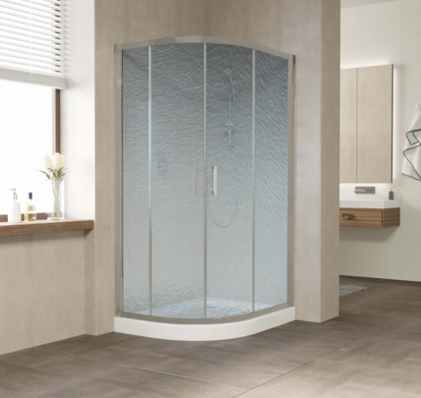 Душевой уголок Vegas Glass ZS-F 100*90 07 02 профиль матовый хром, стекло шиншилла фото 2