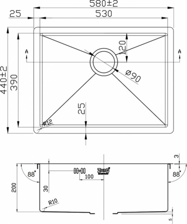 Мойка кухонная Zorg Inox R 5844 фото 2