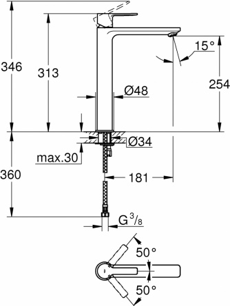 Смеситель Grohe Lineare 23405DC1 для раковины фото 2