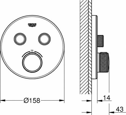 Термостат Grohe Grohtherm SmartControl 29151LS0 для ванны с душем, moon white фото 4