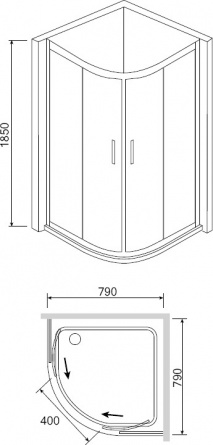 Душевой уголок RGW Classic CL-51 (765-790)x(765-790)x1850 профиль хром, стекло шиншилла фото 3