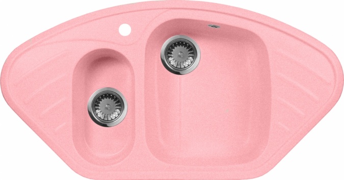 Мойка кухонная AquaGranitEx M-14 розовая фото 1